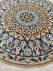 Tapis rond Nain noué main n°19205_78×78