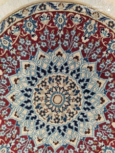 Tapis rond Nain tissé main n°17929_80×80