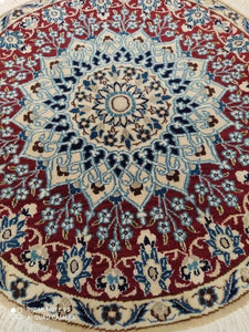 Tapis rond Nain tissé main n°17929_80×80