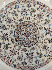 Tapis rond Nain tissé main n°19561_90×90